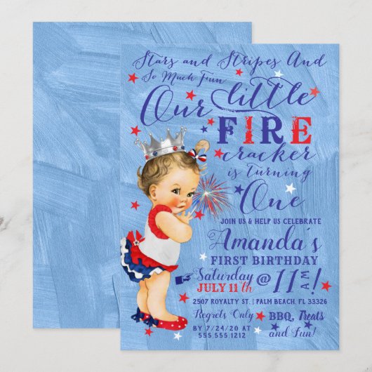 Stars and Stripes  thema van 4 juli Kaart (Voorkant / Achterkant)