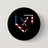Stars And Stripes Thuisplaat Honkbalknuppels Ameri Ronde Button 5,7 Cm (Voorkant)