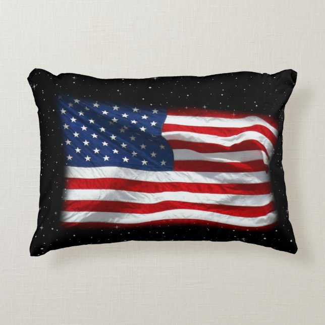 Stars and Stripes USA Patriottic American Flag Accent Kussen (Voorkant)