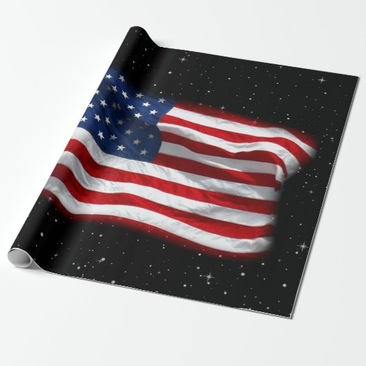 Stars and Stripes USA Patriottic American Flag Cadeaupapier (Uitgerold)