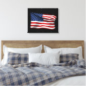 Stars and Stripes USA Patriottic American Flag Canvas Afdruk (Insitu (Slaapkamer))
