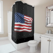 Stars and Stripes USA Patriottic American Flag Douchegordijn (In situ)
