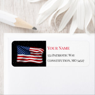 Stars and Stripes USA Patriottic American Flag Etiket