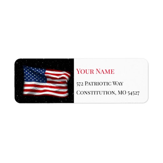 Stars and Stripes USA Patriottic American Flag Etiket (Voorkant)