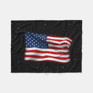Stars and Stripes USA Patriottic American Flag Fleece Deken