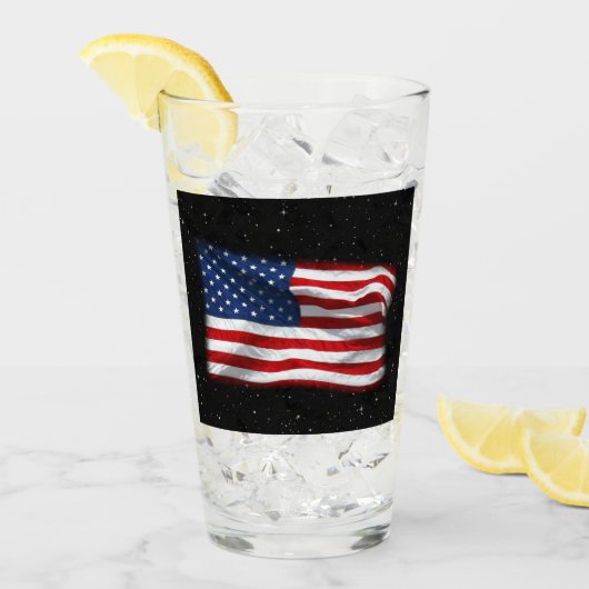 Stars and Stripes USA Patriottic American Flag Glas (Voorkant ijs)