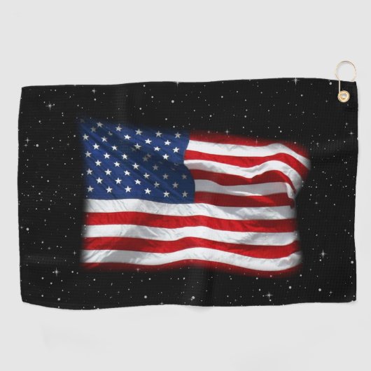Stars and Stripes USA Patriottic American Flag Golfhanddoek (Horizontaal)