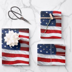Stars and Stripes USA Patriottic American Flag Inpakpapier Vel
