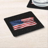 Stars and Stripes USA Patriottic American Flag Kartonnen Onderzetters (Schuin)