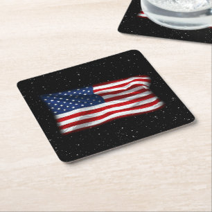 Stars and Stripes USA Patriottic American Flag Kartonnen Onderzetters