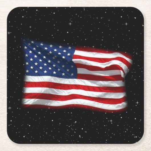 Stars and Stripes USA Patriottic American Flag Kartonnen Onderzetters (Voorkant)