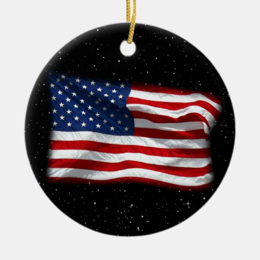 Stars and Stripes USA Patriottic American Flag Keramisch Ornament (Voorkant)