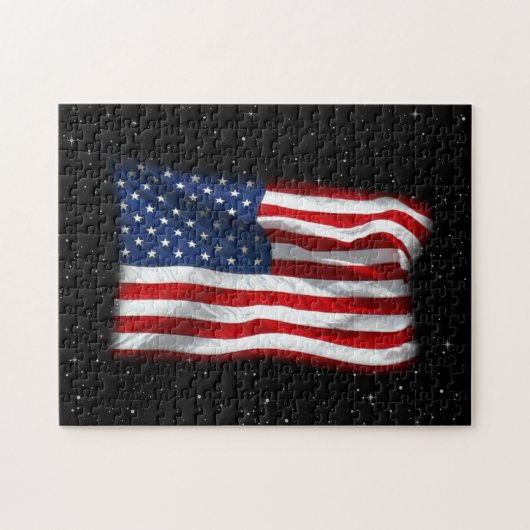 Stars and Stripes USA Patriottic American Flag Legpuzzel (Horizontaal)