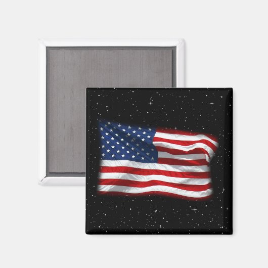 Stars and Stripes USA Patriottic American Flag Magneet (Voorkant / Achterkant)