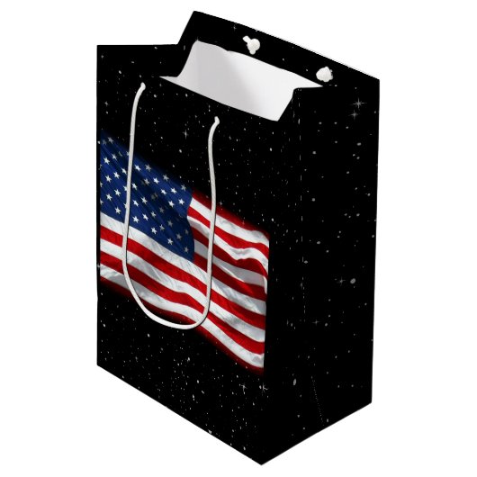 Stars and Stripes USA Patriottic American Flag Medium Cadeauzakje (Voorkant Gekanteld)