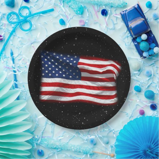 Stars and Stripes USA Patriottic American Flag Papieren Bordje (Feest)