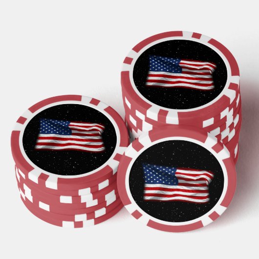 Stars and Stripes USA Patriottic American Flag Poker Chips (Opstapeling)