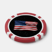 Stars and Stripes USA Patriottic American Flag Poker Chips (Enkel)