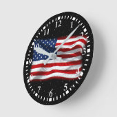 Stars and Stripes USA Patriottic American Flag Ronde Klok (Hoek)