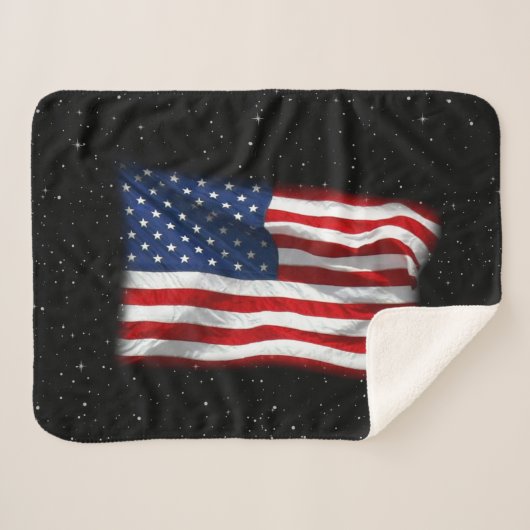 Stars and Stripes USA Patriottic American Flag Sherpa Deken (Voorkant (horizontaal))