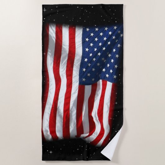 Stars and Stripes USA Patriottic American Flag Strandlaken (Voorkant)