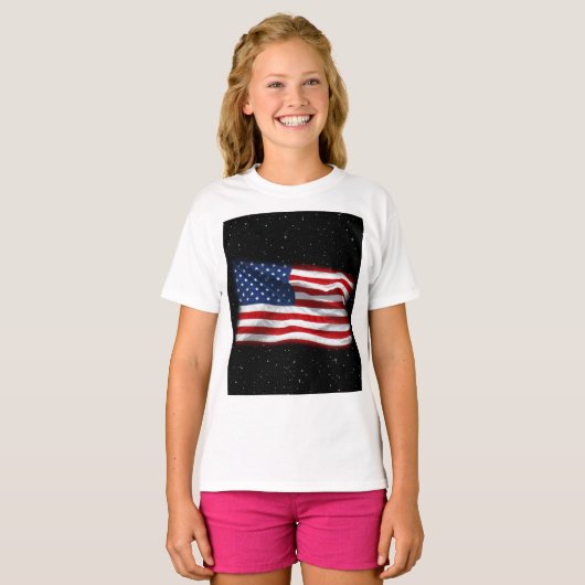 Stars and Stripes USA Patriottic American Flag T-shirt (Voorkant volledig)