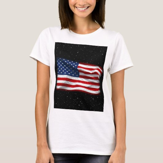 Stars and Stripes USA Patriottic American Flag T-shirt (Voorkant)