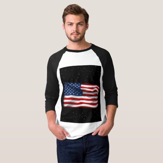 Stars and Stripes USA Patriottic American Flag T-shirt (Voorkant volledig)