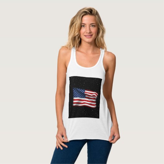 Stars and Stripes USA Patriottic American Flag Tanktop (Volledige Voorkant)
