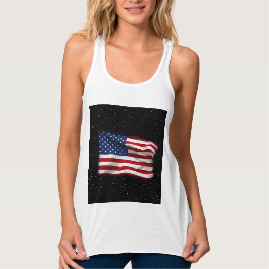 Stars and Stripes USA Patriottic American Flag Tanktop (Voorkant)