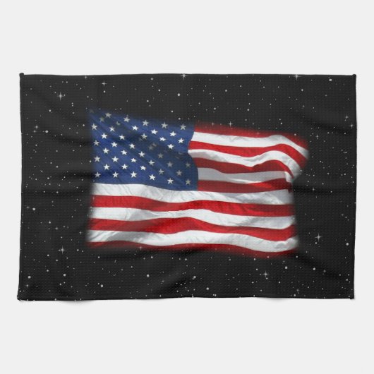 Stars and Stripes USA Patriottic American Flag Theedoek (Horizontaal)