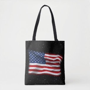 Stars and Stripes USA Patriottic American Flag Tote Bag