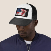 Stars and Stripes USA Patriottic American Flag Trucker Pet (In situ)
