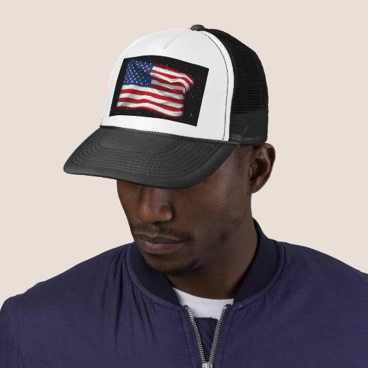 Stars and Stripes USA Patriottic American Flag Trucker Pet (In situ)