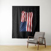 Stars and Stripes USA Patriottic American Flag Wandkleed (In situ)