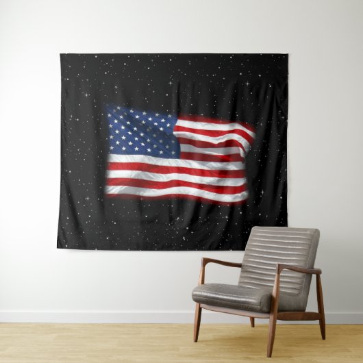 Stars and Stripes USA Patriottic American Flag Wandkleed (In Situ (horizontaal))