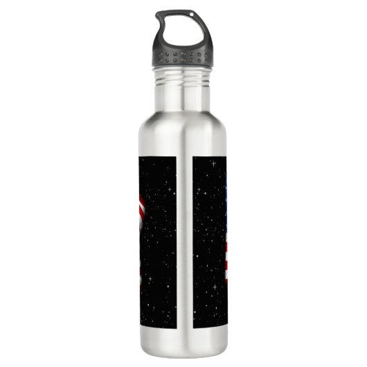 Stars and Stripes USA Patriottic American Flag Waterfles (Achterkant)