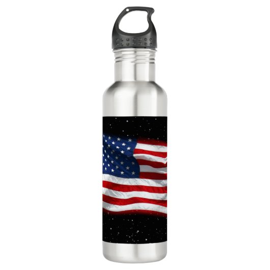 Stars and Stripes USA Patriottic American Flag Waterfles (Voorkant)