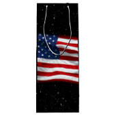 Stars and Stripes USA Patriottic American Flag Wijn Cadeautas (Achterkant)