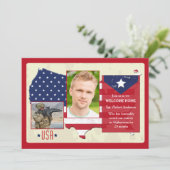 Stars and Stripes USA Photo Patriotic Invites Kaart (Staand voorkant)