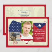 Stars and Stripes USA Photo Patriotic Invites Kaart (Voorkant / Achterkant)