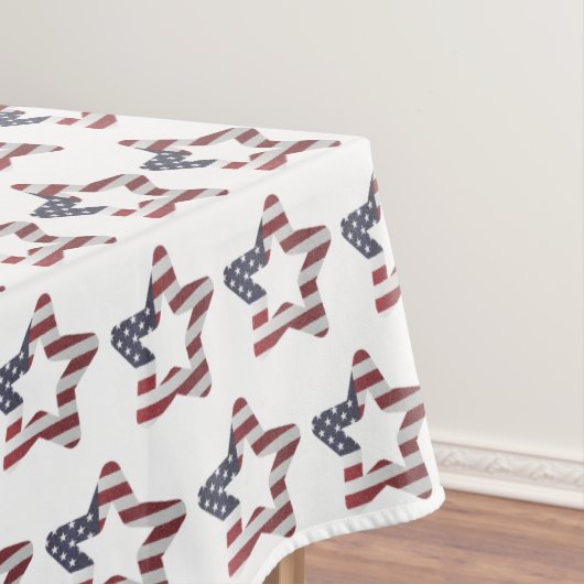 Stars and Stripes USA Star Patriotic White Tafelkleed (Voorbeeld)