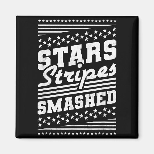 Stars and Stripes Versplinterde Onafhankelijkheids Magneet (Voorkant)
