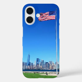 Stars and Stripes with Manhattan iPhone 16 Hoesje