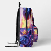 Stars And Stripes with Zebra Zanzibar Round Pillow Bedrukte Rugzak (Links)