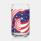 Stars and Stripes zijn golvend Blikvorm Glas (Links)
