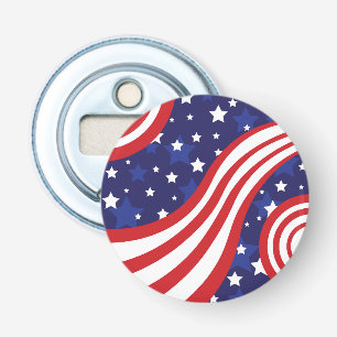 Stars and Stripes zijn golvend Button Flesopener
