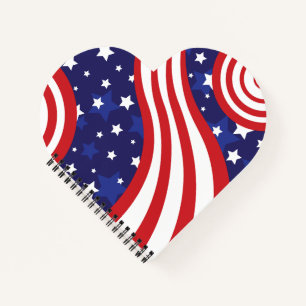 Stars and Stripes zijn golvend Notitieboek