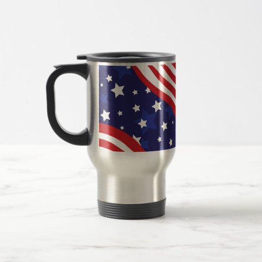 Stars and Stripes zijn golvend Reisbeker (Links)