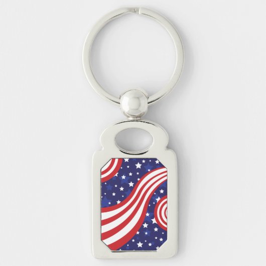 Stars and Stripes zijn golvend Sleutelhanger (Voorkant)